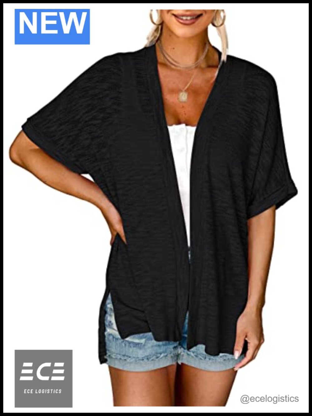 Womens Lightweight Short Sleeve Kimono Cardigan Open Front Summer Cover Up
